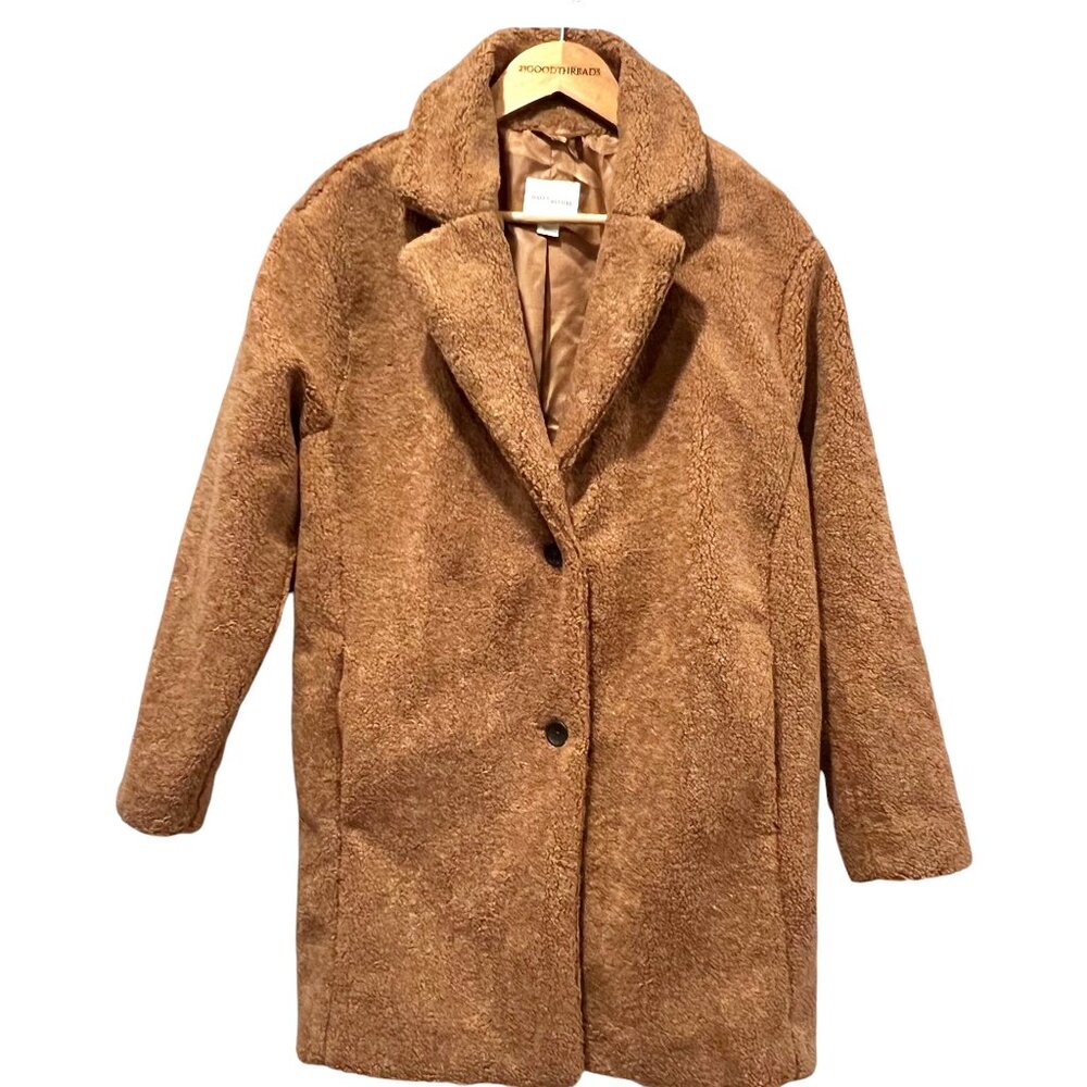 Daily Ritual Oversized Teddy Coat, NWT, Tan, XS